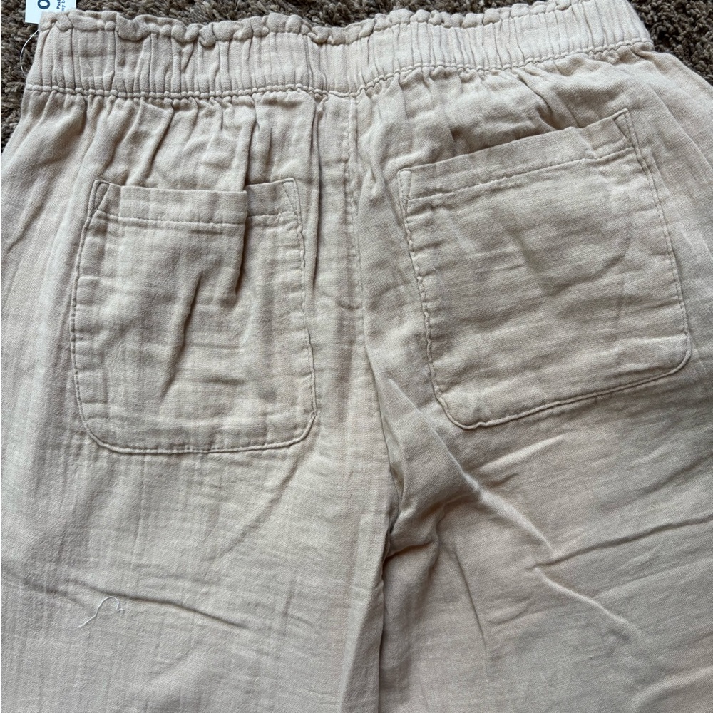 Old Navy tan / khaki wide leg cotton pants clothes - Picture 6 of 6